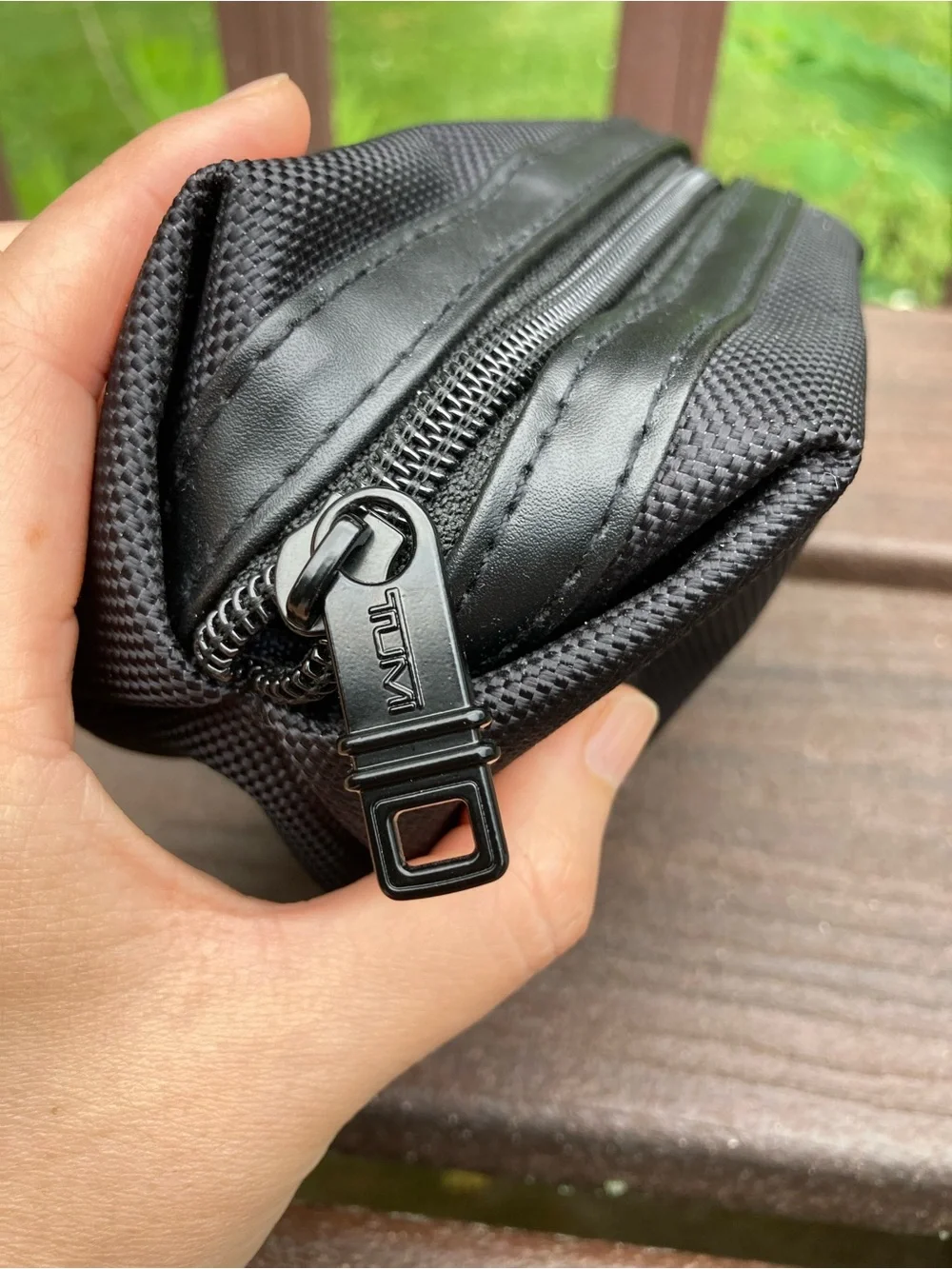 Like New TUMI for Delta Airlines Black Zip Bag Pouch Toiletries Bag Only